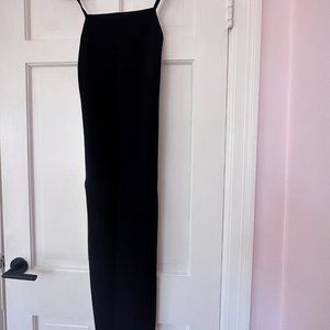 A.L.C. Black Knit Spaghetti Strap Midi Dress